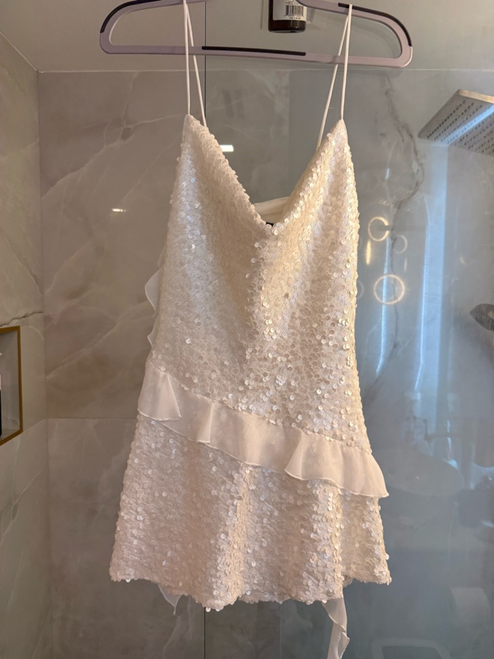 Zara Sequin Ruffle Mini Dress